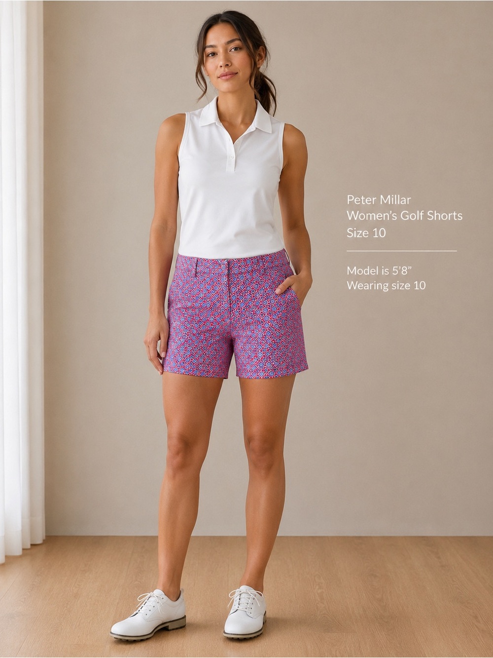 Peter Millar Element4 Wicking Golf Shorts Geometric Mosaic 10" Size 10